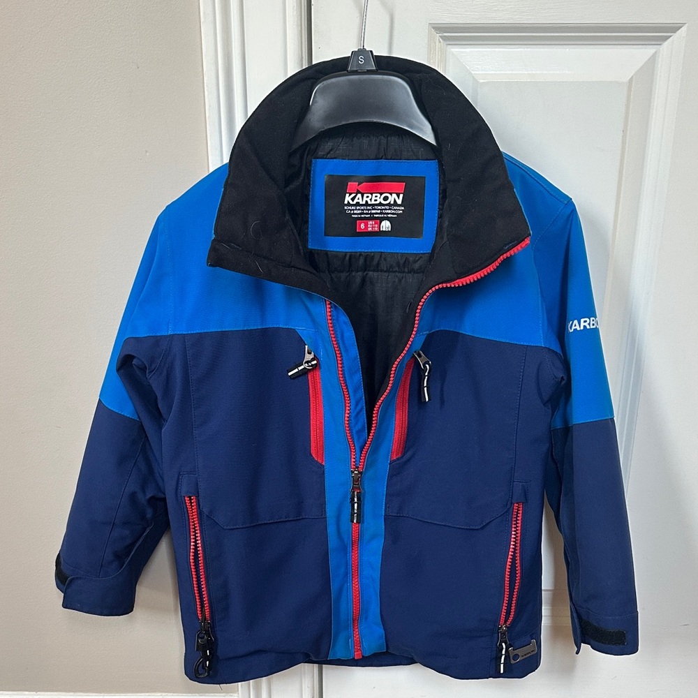Karbon Kids Blue Two-Tone Puffer Jacket - Navy & Royal